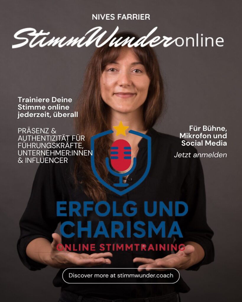 Erfolg & Charisma, Online Stimmbildung, StimmWunder Nives Farrier